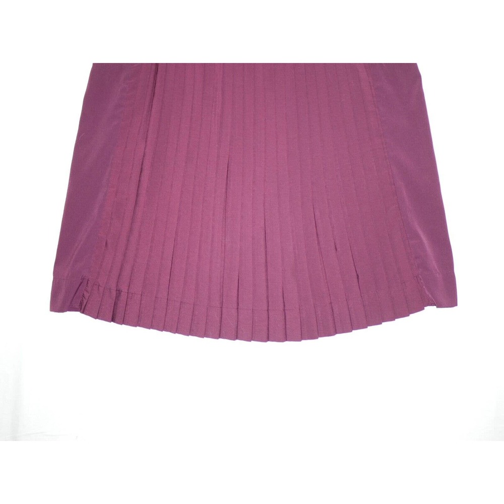 American Eagle Pleated Burgundy Sleeveless Blouse With Floral Applique Size L - Picture 13 of 15